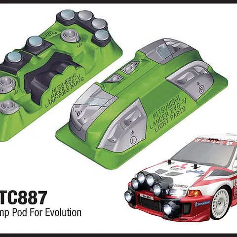 TC887 1/10 Lamp Pod For Evolution Tamiya TT01 TT02 XV01 XV02 Rally Body