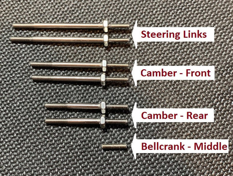 Retro Turnbuckles Set - for the RC10GX'89 Stealth conversion