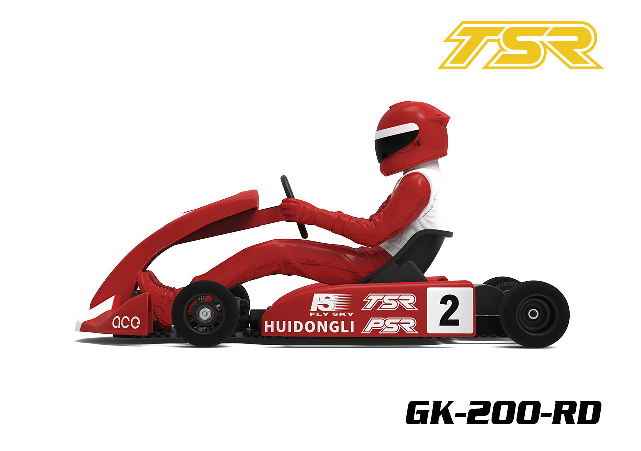 Team Saxo Racing GK-200 - Go-Kart - 1:8 2WD Kart Kit - with ESC, Motor and Servo RED, BLUE, BLACK