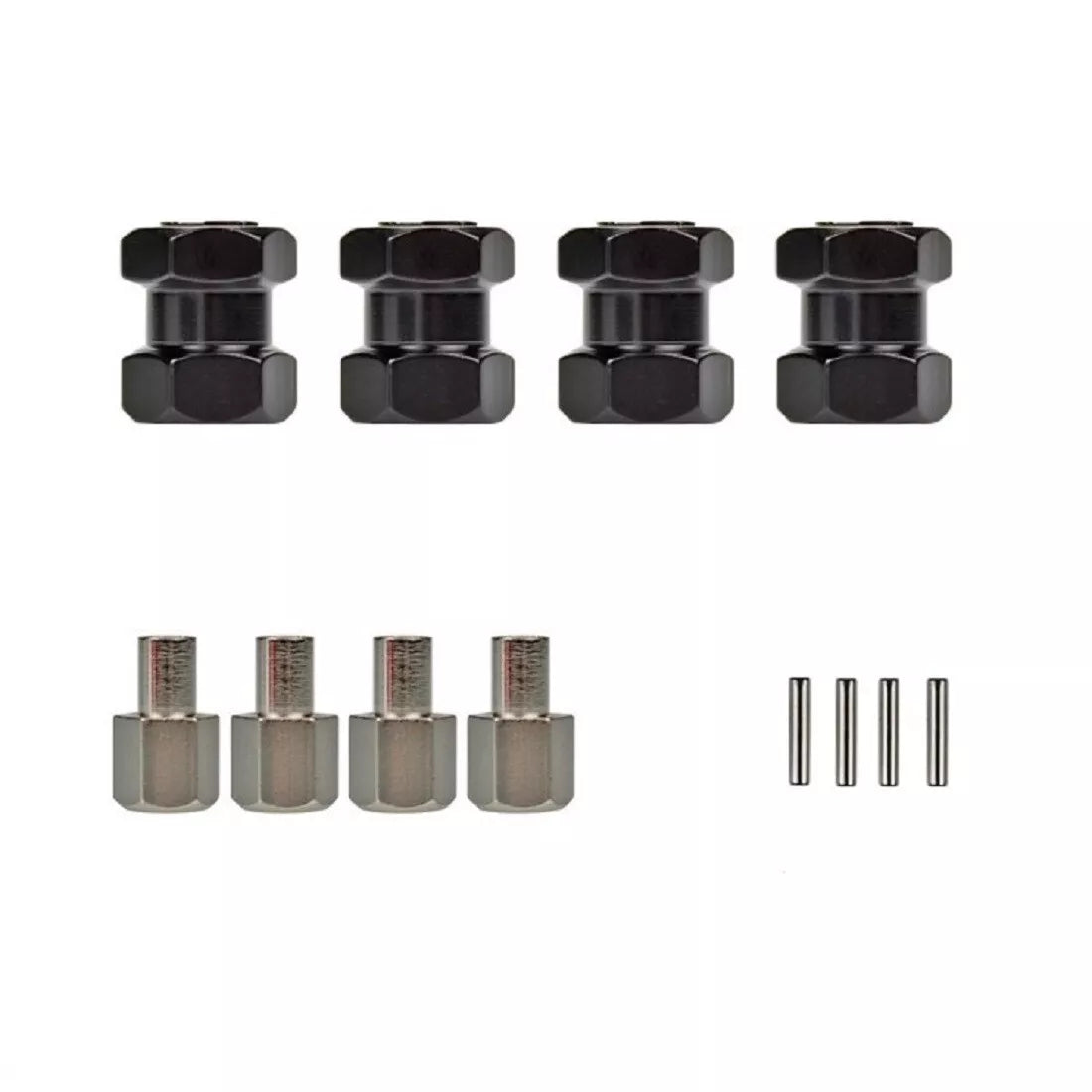 12MM Wheel Hub Hex Adapter 15mm Extension Extender 1/10 SCX10 TRX4 FTX Black