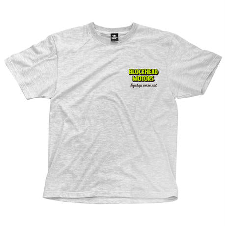 BLOCKHEAD MOTORS Shop Logo T-shirt / Gray