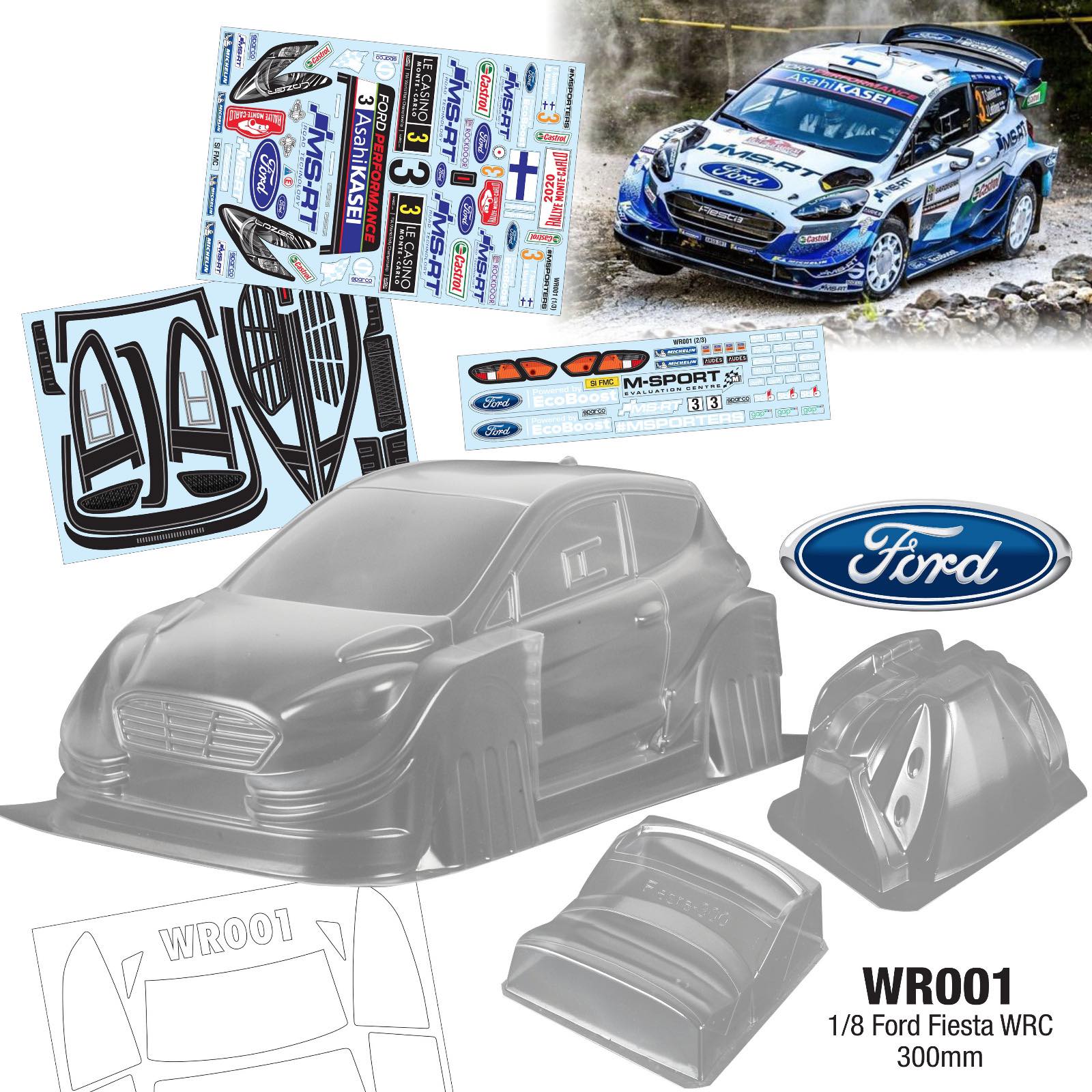 Ford Fiesta WRC WR8 Bodyshell Kit HPI