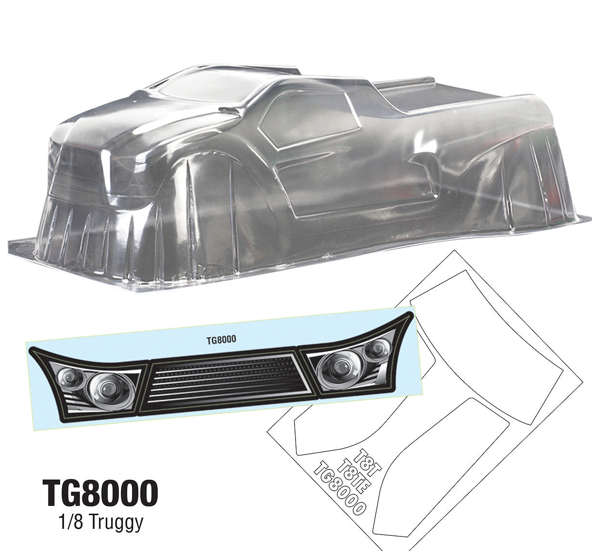 TG8000 1/8 Truggy Body Kyosho HPI Hotbodies Sworkz TLR Nitro