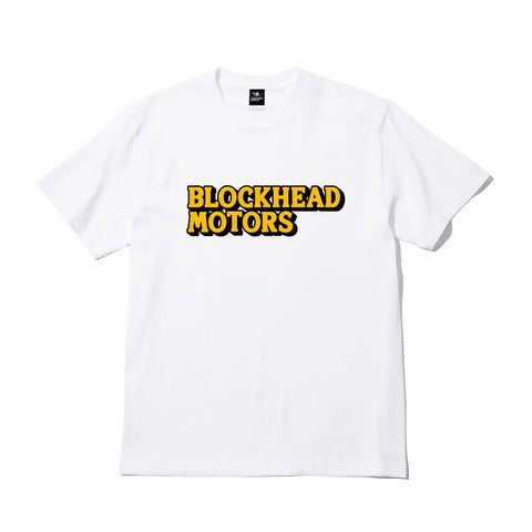 BLOCKHEAD MOTORS Shop Logo T-shirt / White
