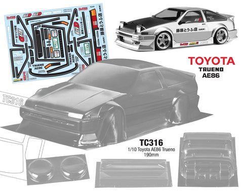 Toyota AE86 190mm x 257mm Tamiya TT01 TT02 HPI Kyosho