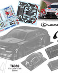 TC350 1/10 Lexus KOBELCO DENSO GT500, 200mm Tamiya TT01 TT02 Drift HPI Kyosho