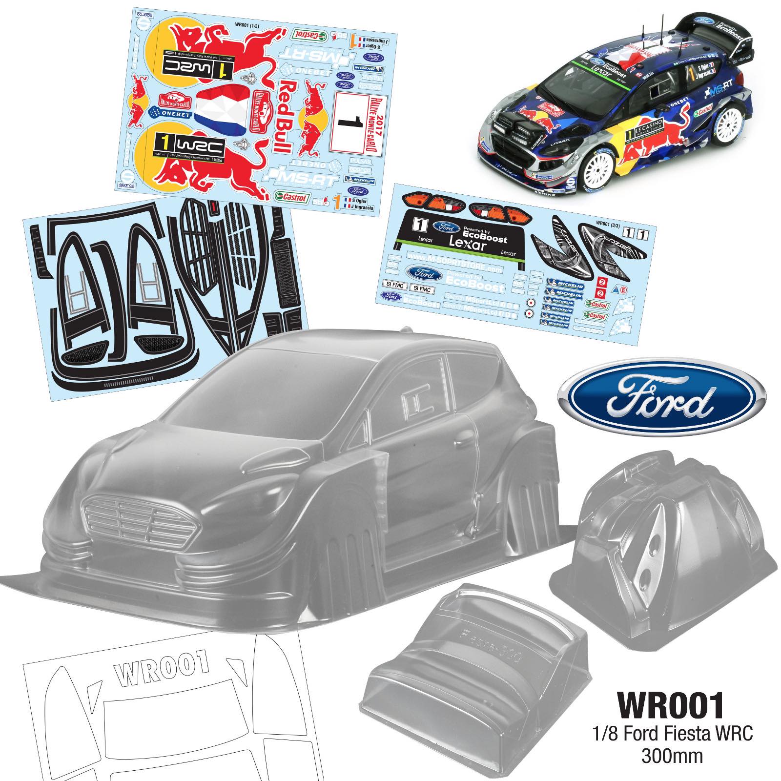 Ford Fiesta WRC WR8 Bodyshell Kit HPI