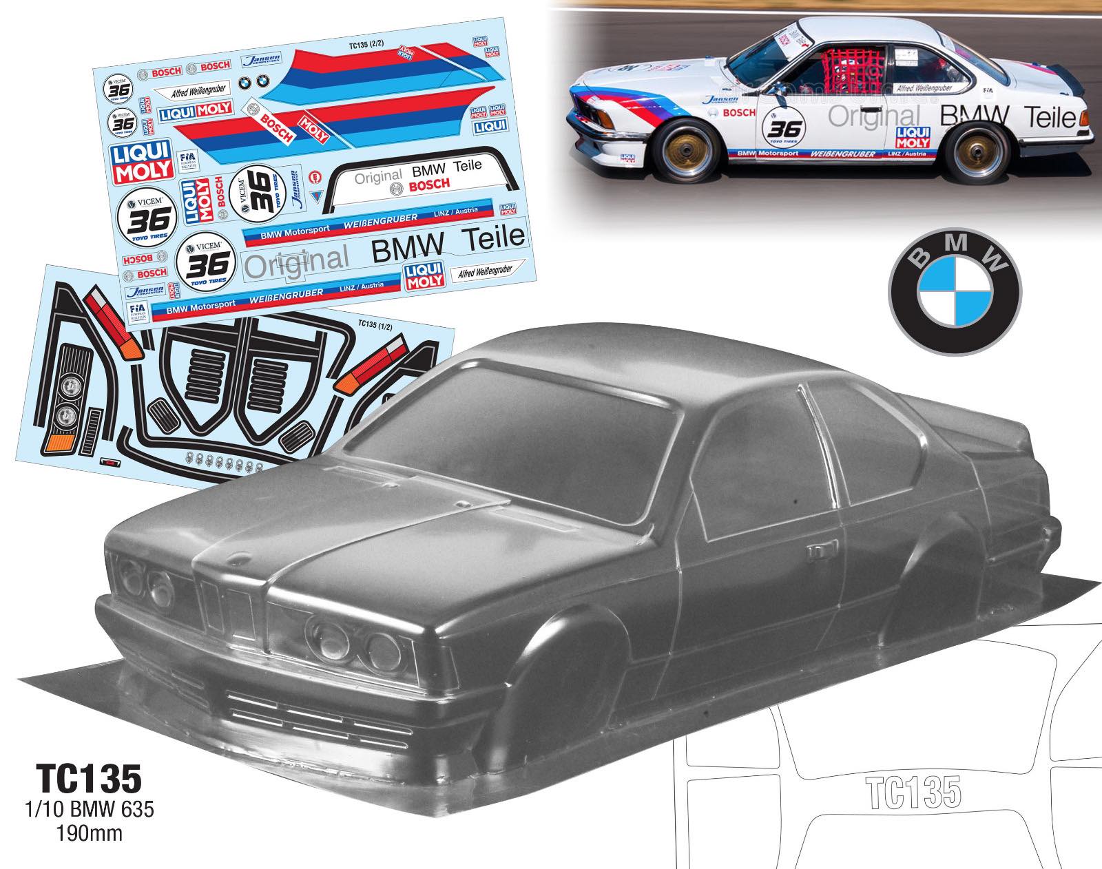 TC135 BMW 635, 258/190mm Tamiya TT01 TT02 MST Drift