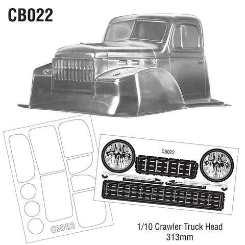 CB022 1/10 Crawler Truck Head Body, 313mm TRX4 LOSI AXIAL REDCAT HPI