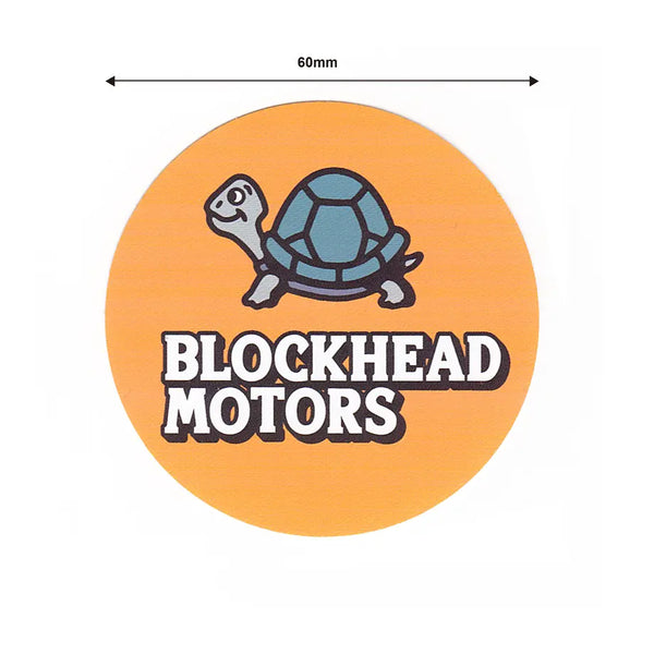 Turtle checker round sticker 60mm BLOCKHEAD MOTORS Tamiya