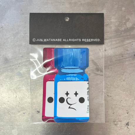 2 JW Bottle Head Stickers [Pink / Light Blue] Tamiya