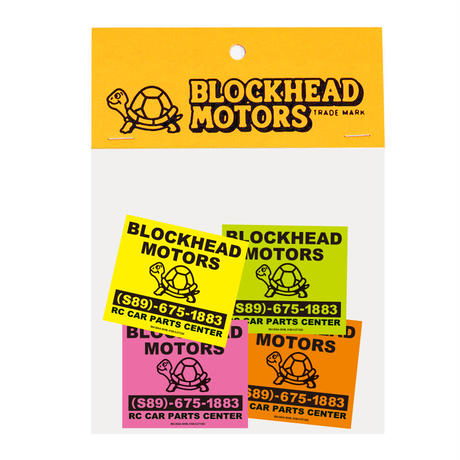Set of 4 BH label stickers BLOCKHEAD MOTORS decal Tamiya