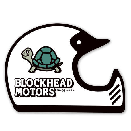 Helmet sticker (off-road / white) BLOCKHEAD MOTORS Tamiya