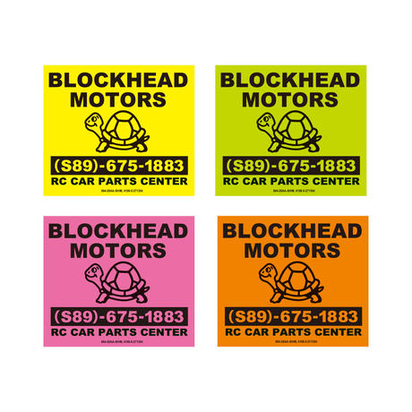 Set of 4 BH label stickers BLOCKHEAD MOTORS decal Tamiya