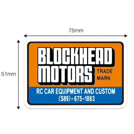 BH square logo sticker BLOCKHEAD MOTORS decal Tamiya
