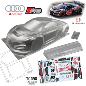 TC098 1/10 Audi R8 APR 51 195mm TT01 TT02 Drift to fit HPI TAMIYA MST