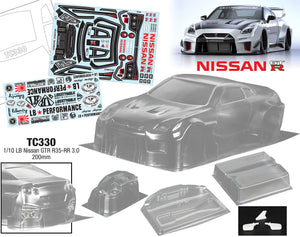 TC330 1/10 LB Nissan GTR R35-RR 3.0, 200mm Tamiya TT01 TT02 HPI LC