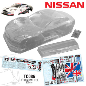 TC086 1/10 Nissan GTR, 200mm TT01 TT02 Drift to fit HPI TAMIYA MST