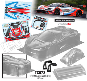 TC072 1/10 McLaren 720S GT3, 190mm Tamiya TT01 TT02