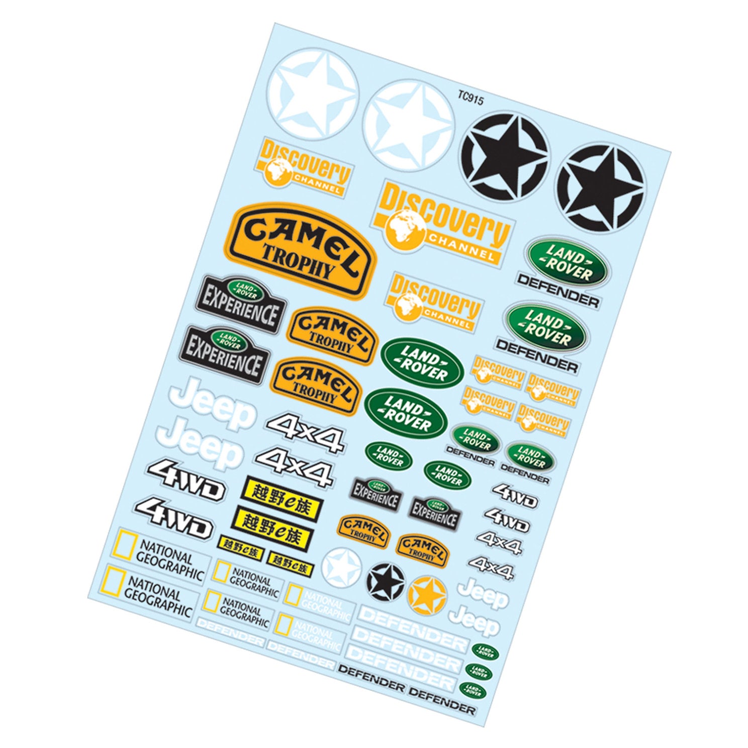 TC915 1/10 Crawler Sticker, A4 Land Rover 300mm x 137mm RC Decals Tyre ...
