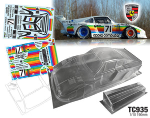 TC935 On Road Car Porsche Apple Clear Body Tamiya TT01 TT02 190mm x 257mm