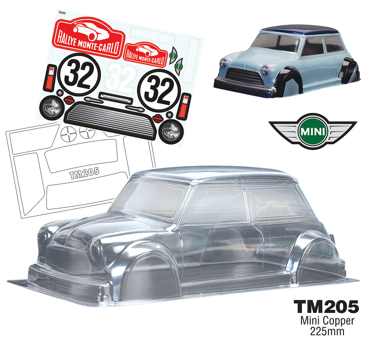 TM205 M-Chassis Mini Cooper Body Shell – L&L models