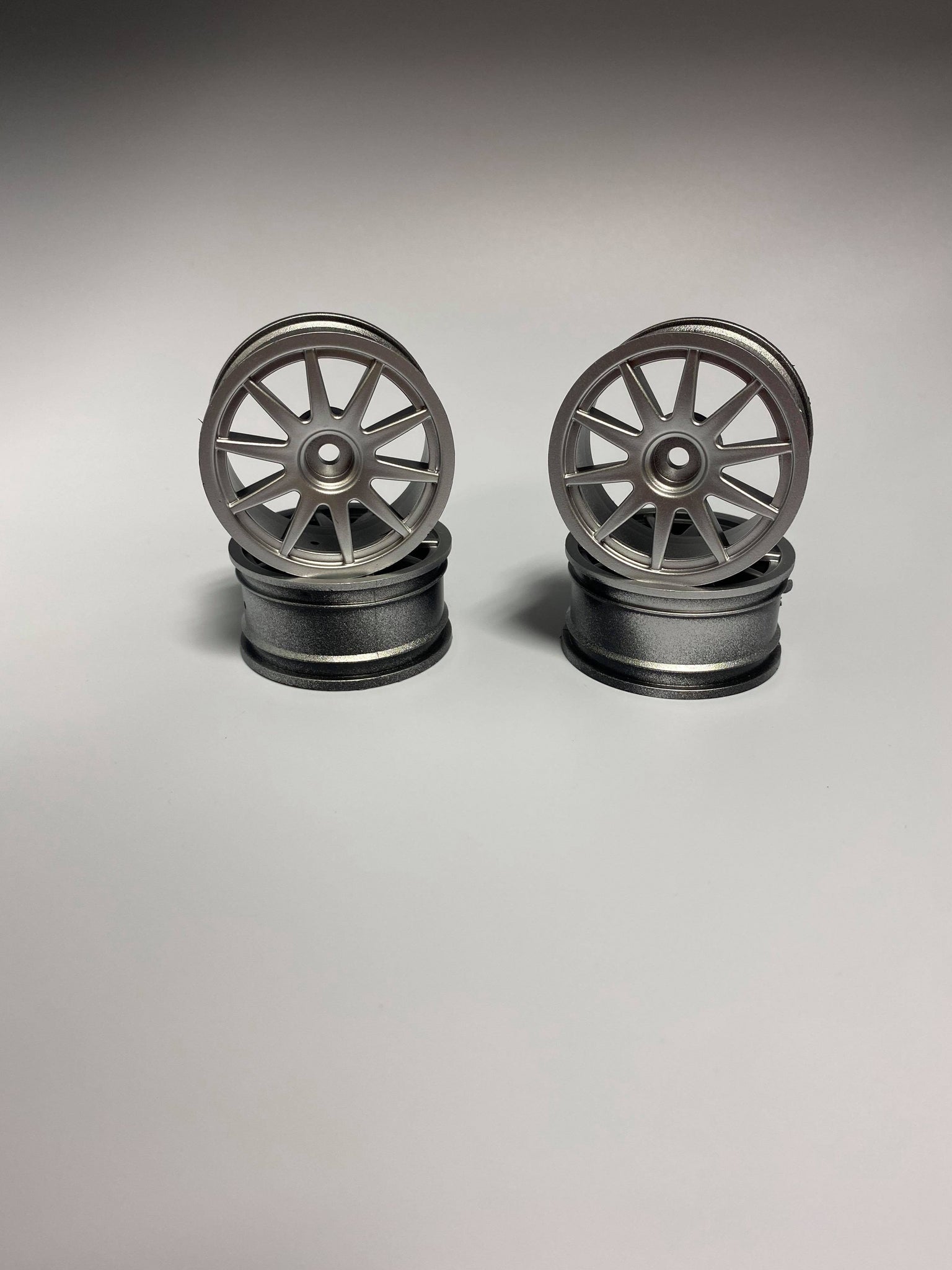 26mm 6mm offset silver spoke wheels 12mm hex (4pcs) LL11