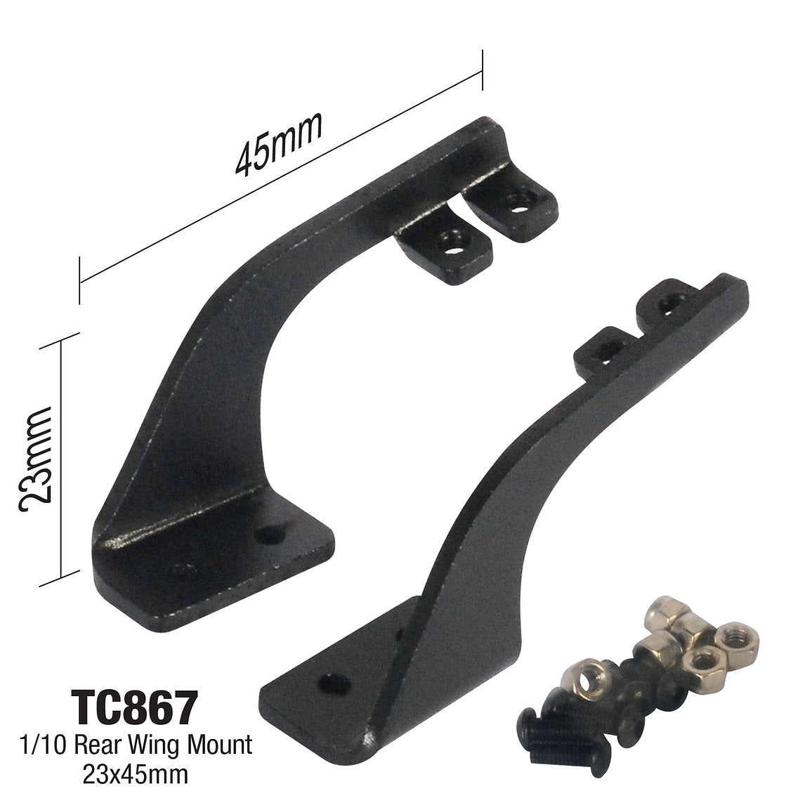 TC867 1/10 Rear Wing Mount, 23x45mm Touring, Drift Tamiya, HPI, Kyosho Body shell