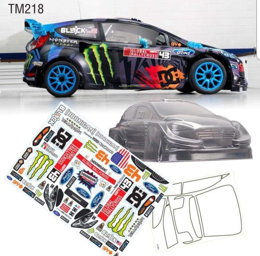 TM218 Ford Fiesta Monster Energy 210mm M-chassis Body - L&L models 