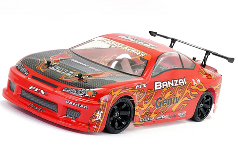 FTX Banzai 1/10th Scale 4WD RTR RC Car Brushed Electric Street Drift Car - Red  FTX5529