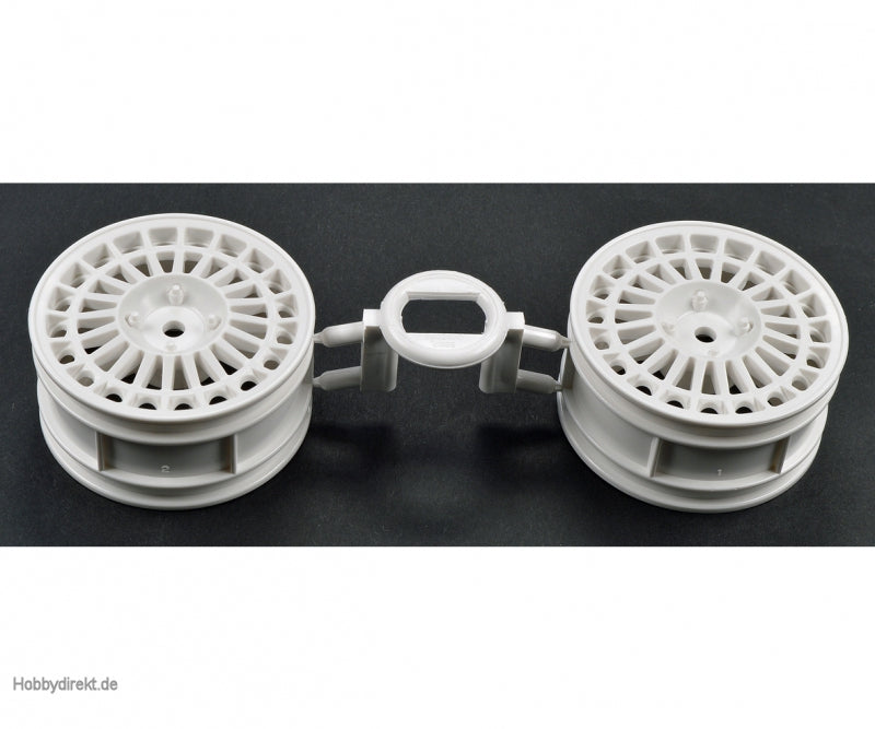 Tamiya #0445250 - Lancia Delta Integrale Wheels (White, 2pcs) for 58117/44029/TA01/TT01- 10445250  [0445250] - L&L models 