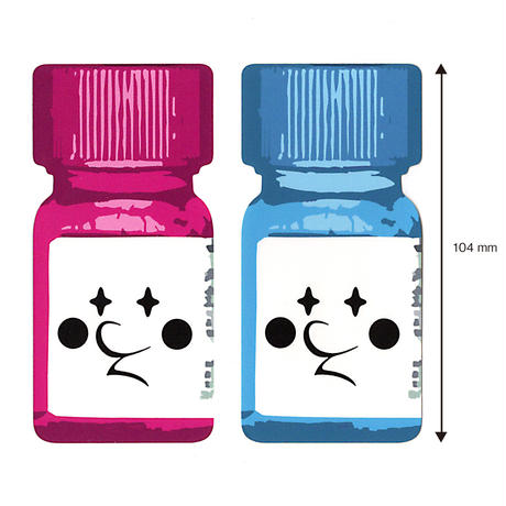 2 JW Bottle Head Stickers [Pink / Light Blue] Tamiya