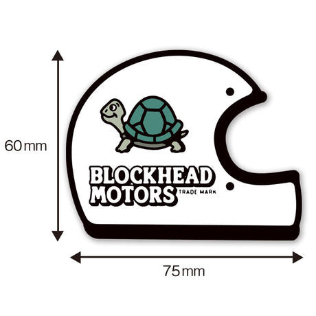 Helmet sticker (on-road / white) BLOCKHEAD MOTORS Tamiya