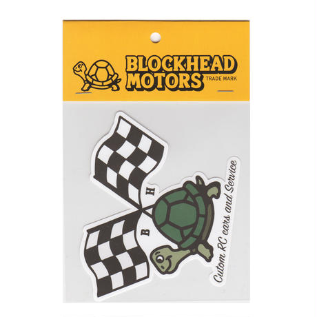 Checker flag turtle sticker BLOCKHEAD MOTORS Tamiya