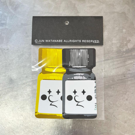 2 JW Bottle Head Stickers [Yellow / Black] Tamiya