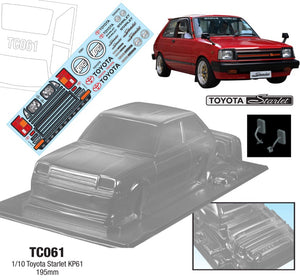 Tc061 Toyota Starlet 195mm x 257mm Tamiya TT01 TT02 MST Drift HPI Rally