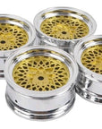 BBS Gold and Chrome 3mm offset 26mm Rc Touring Car Wheels For Tamiya TT01 TT02 HPI Kyosho 12mm Hex Not M Chassis