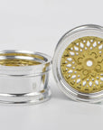 BBS Gold and Chrome 3mm offset 26mm Rc Touring Car Wheels For Tamiya TT01 TT02 HPI Kyosho 12mm Hex Not M Chassis