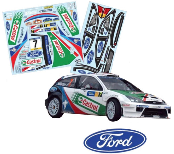 Ford Focus Castrol Decal Set Tamiya TT01 TT02 HPI Kyosho 58308