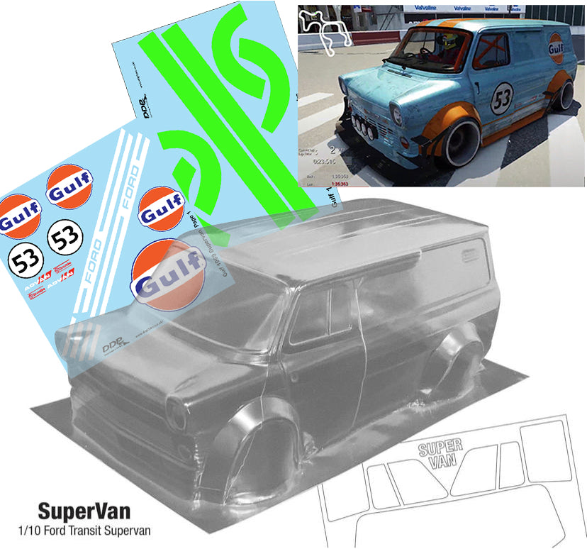 Ford Super Van 215mm x 257mm For TT01 TT02 Tamiya Transit