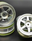 TAMIYA 1:10 WHEELS (4 PCS) FOR E.G. ISUZU MU 6-SPOKE 26MM "SILVER" 