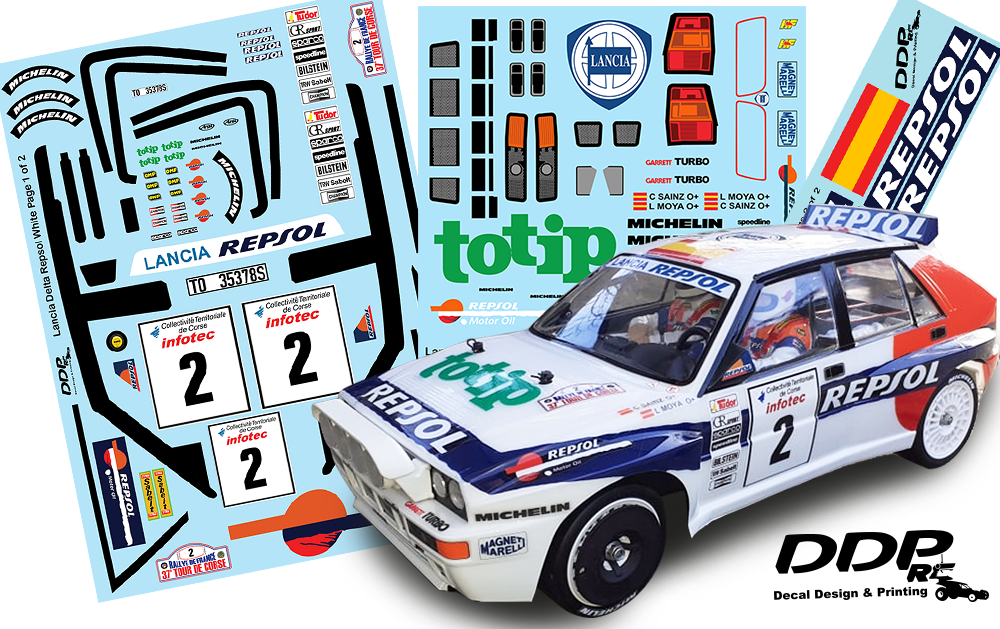 Lancia Delta Repsol Decal Kit TamiyaTT01 TT02